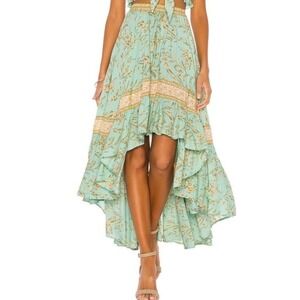 Spell And The Gypsy RARE Maisie High Low Maxi Skirt Size Medium Boho Turquoise